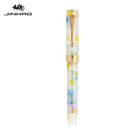 Jinhao 100 Centennial Resin Fountain Pen EF F M Bent Nib Golden Clip