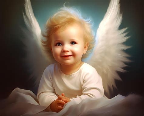 Premium AI Image | baby boy with angel wings