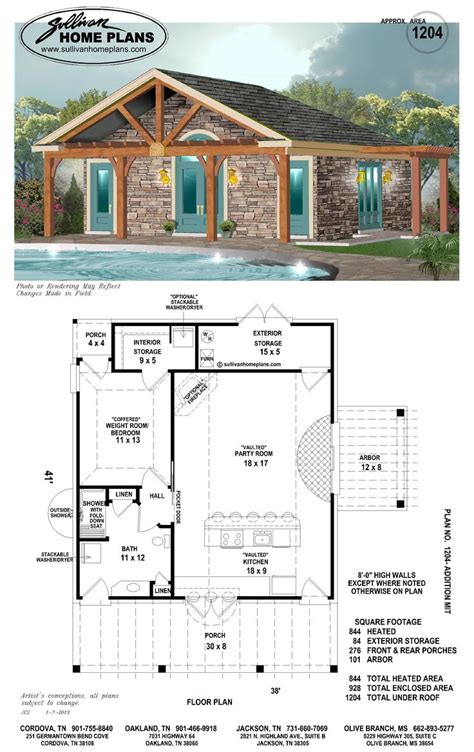 Untitled | Pool house plans, Pool house designs, Guest house plans