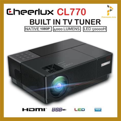 Jual Cheerlux CL770 Led 4000 Lumens Proyektor Projektor Full HD 1080p