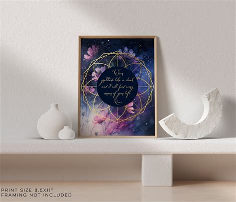 Rumi Quote Wall Art Rumi Gratitude Poem Gold Foil Print Rumi