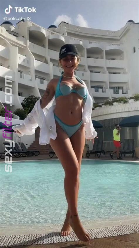 Lovely Abril Cols In Blue Bikini At The Swimming Pool Sexyfilter