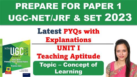 NTA UGC NET JRF SET Paper 1 Teaching Aptitude Concept Of Learning