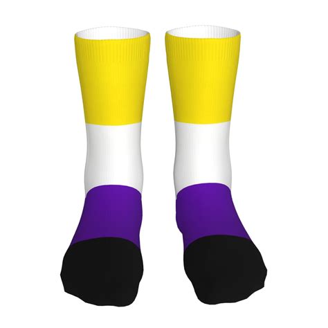 Non Binary Pride Flag Socks For Women Men Boy Girl Casual Sport Fashion