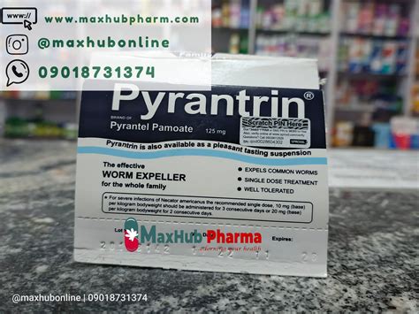 Pyrantrin Pyrantel Pamoate by 6 Tablets - Maxhub Pharmacy