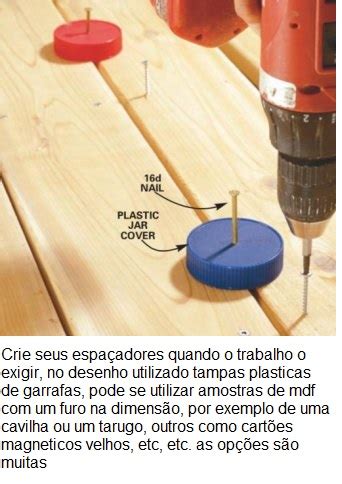 Ah E se falando em madeira Quadro de dicas espaçadores adequados