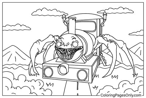 Choo-Choo Charles Coloring Sheet for Kids - Free Printable Coloring Pages