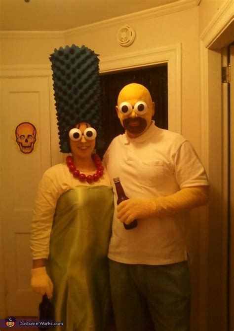 Homemade Marge and Homer Simpson Costumes