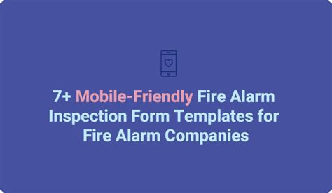 7 Mobile Friendly Fire Alarm Inspection Form Templates For Fire Alarm