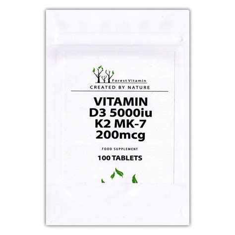 Forest Vitamin Vitamin D3 5000iu K2 Mk 7 200mcg Suplement Diety 100 Tab Sklep Empik