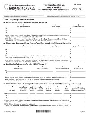 Fillable Online Tax Illinois Schedule A Tax Subtractions