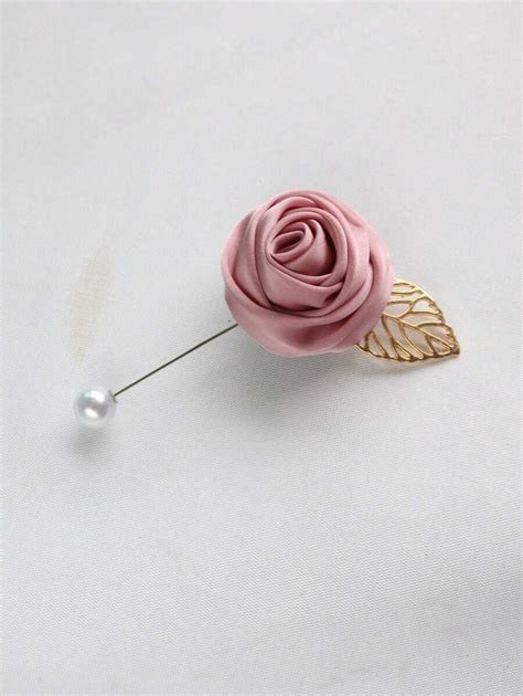 Pe A Broche De Lapela De Tecido Boutonniere De Casamento Rosa Estilo