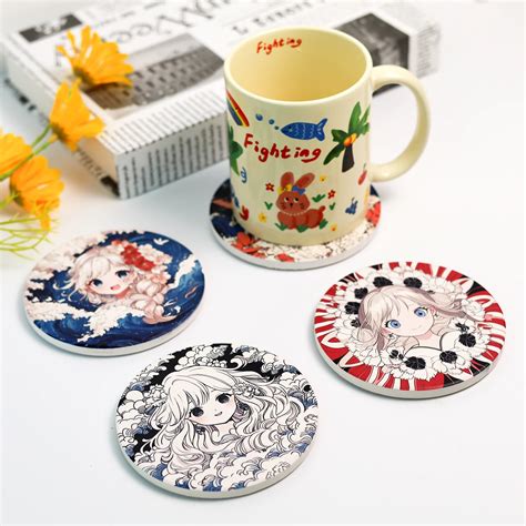 Керамические водопоглощающие подставки в стиле аниме | AliExpress