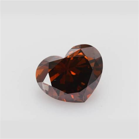 Carat Fancy Dark Orangy Brown Diamond Heart Shape Si Clarity