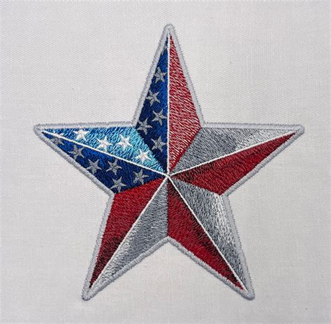 Embroidery Design: American Star – 3 sizes