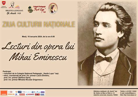 Lecturi din opera lui Mihai Eminescu Biblioteca Judeţeană Gheorghe