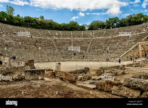 Antikes Theater Epidaurus Argolida Peloponnes Griechenland Das