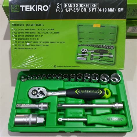 Jual KUNCI SOK SET TEKIRO 21 PCS SOCKET WRENCH 1 4 3 8 TEKIRO