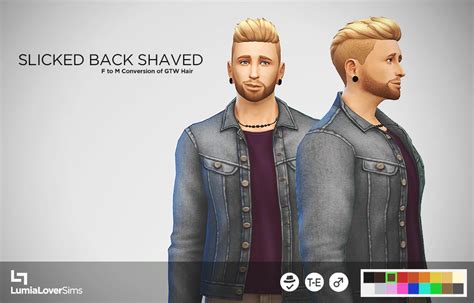 My Sims 4 Blog Lumialover Sims Combed Parted Hair Edit And Slicked Back Shaved For Males