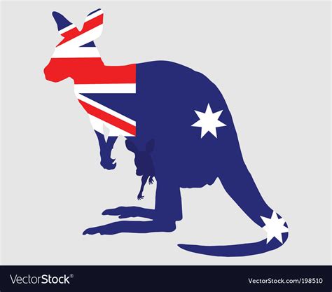 Flag Australia With Kangaroo Royalty Free Vector Image