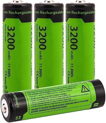 3 7V Rechargeable Battery 4Pack 3200mAh Battery Large Capacity