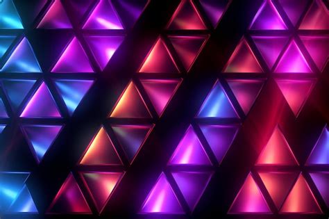 Premium Photo | Pattern of triangles in neon colors