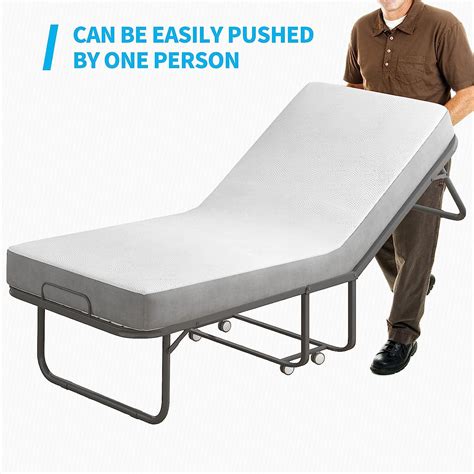 Mjkone Folding Bed with Mattress, Twin Size Portable Bed, 75" x 31 ...