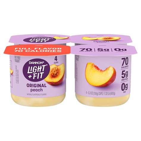 Dannon Light Fit Non Fat Peach Yogurt Shop Yogurt At H E B