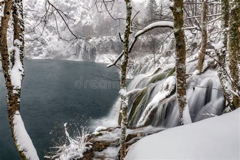 Winter Plitvice Lakes stock image. Image of natural - 170162603