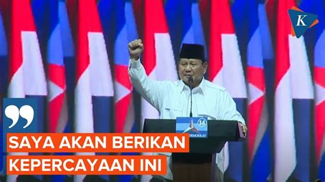 FULL Pidato Prabowo Subianto Usai Dideklarasikan Partai Demokrat