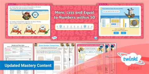 Y1 Number And Place Value Lesson Pack More Less Equal 0 50