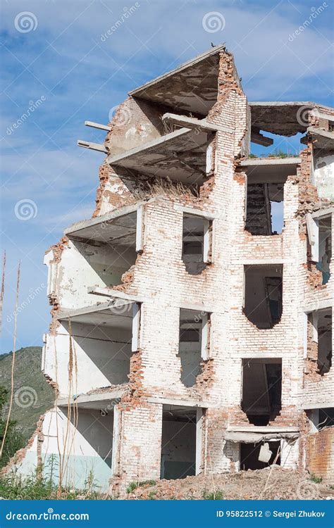 The Old Destroyed Brick Multi Storey Building Stock Photo Image Of