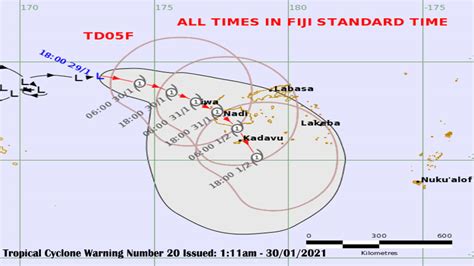 TD05F Continues To Track Towards Fiji As A Tropical Cyclone Warning