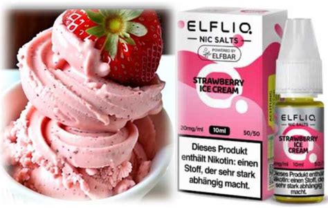 Strawberry Ice Cream Erdbeer Eis Creme Elfliq Elfbar Nikotinsalz Liquid