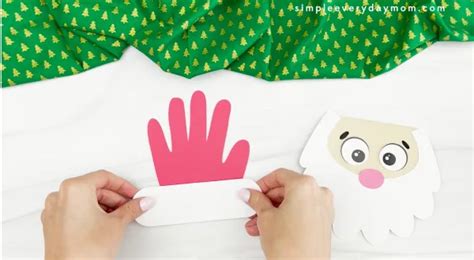 Santa Handprint Card Craft For Kids [Free Template]