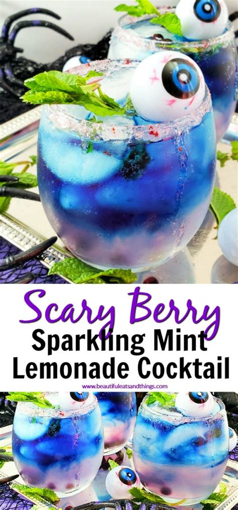 Scary Berry Sparkling Mint Lemonade Cocktail Beautiful Eats And Things