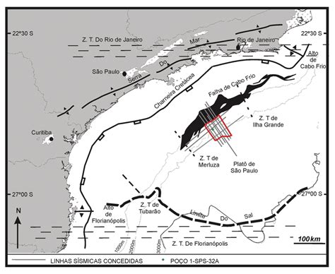 Mapa De Localiza O Da Bacia De Santos Mostrando As Principais Fei Es