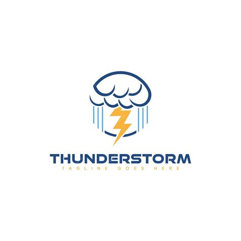 Premium Vector Line Art Style Thunderstorm Logo Template