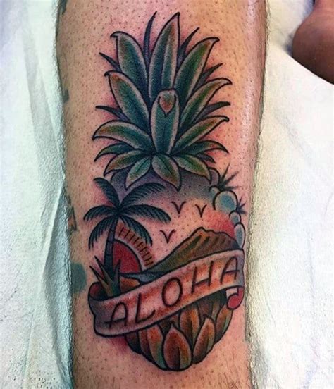 60 Pineapple Tattoo Designs For Men Tropical Fruit Ideas