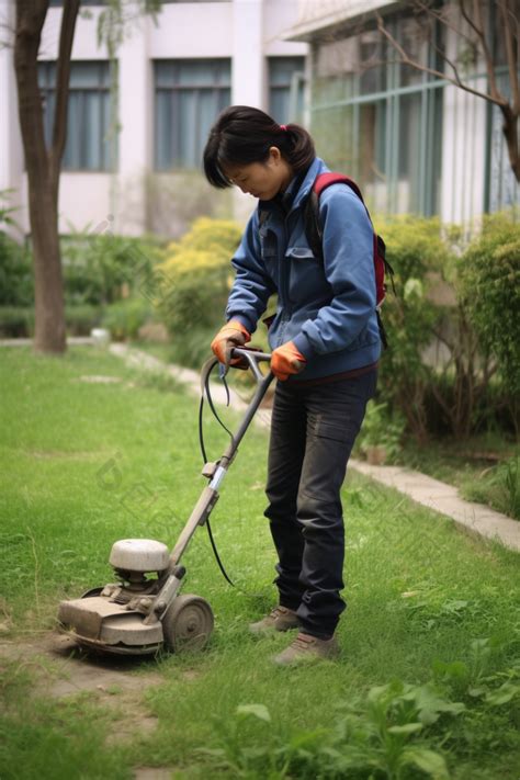 草坪绿化日常养护绿植小区图片 包图网