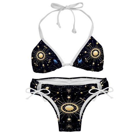 Virgo Constellation Adjustable Strap Detachable Sponge Bikini Set Two