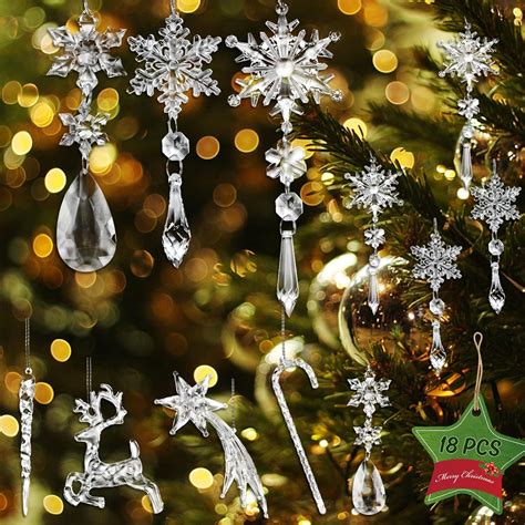 Amazon 18PCS Crystal Christmas Ornaments Christmas Tree