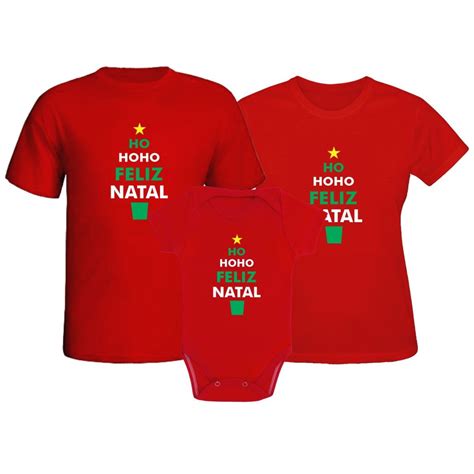 Kit Fam Lia Camiseta Body Feliz Natal Elo Produtos Especiais