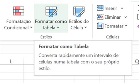 Formatar Intervalos De Dados Como Tabelas Excel Format As Table