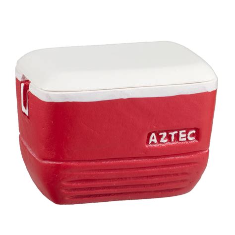 Large Red Cooler with Lid - miniatures.com