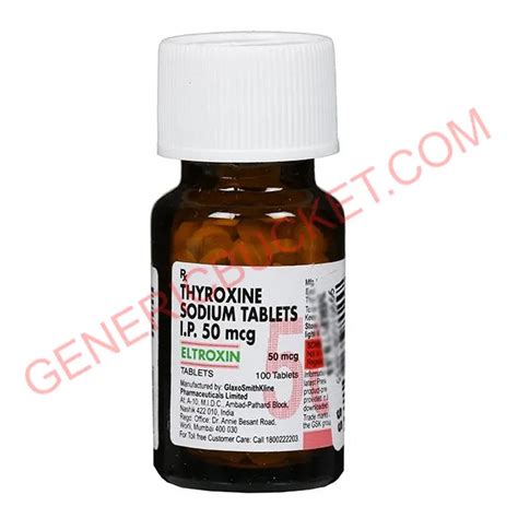 Eltroxin 50mcg Tablet Thyroxine Levothyroxine 50mcg Genericbucket