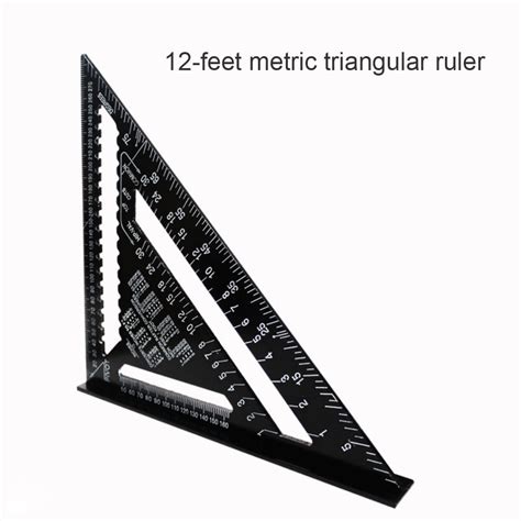 Beesclover Angle Ruler Inch Inch Metric Aluminum Alloy Triangular