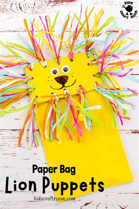 Paper Bag Lion Puppet Craft - Kids Craft Room