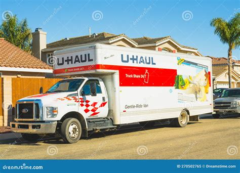 U Haul Rental Truck Parked On The Street Close To The House Santa