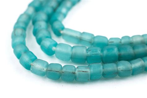 115 Aqua Java Glass Beads Indonesian Glass Beads Jewelry Etsy